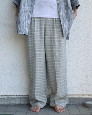 90's Check pattern rayon pants.