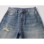 ダメージ加工 フルレングス デニムパンツ af0500