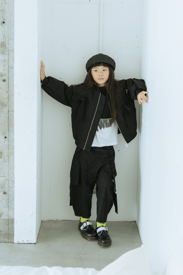 FULLY EMBROIDERED FRILL MA-1 col.BLACK / LL