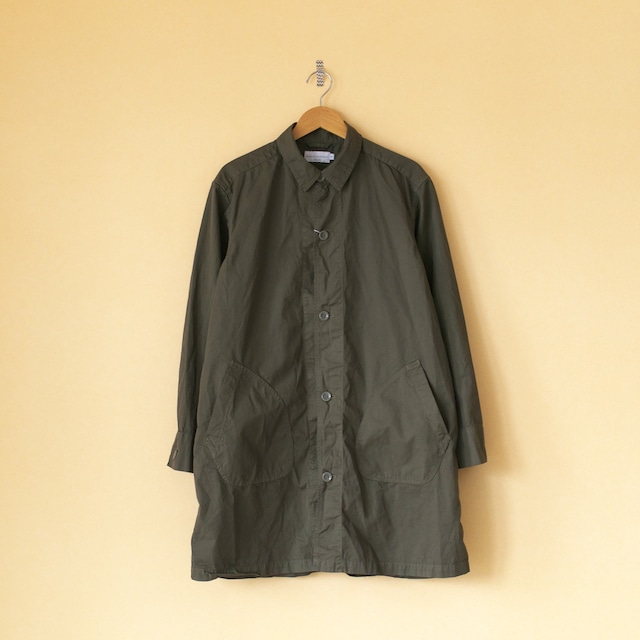 Manual Alphabet マニュアルアルファベット　gaberdine overdyed shirt coat 2　製品染めコットンギャバシャツコート２・カーキ【メンズ】