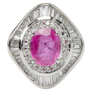 Pt900 プラチナ ピンクサファイア1.69ct ダイヤ0.66ct リング 指輪 レディース 12号 【中古】