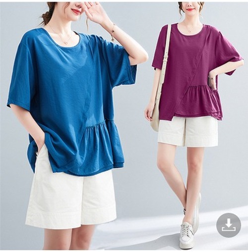 【春夏新作】ファッショントップス♪パープル/ブルー/ブラック3色展開◆#sbsmc-249817