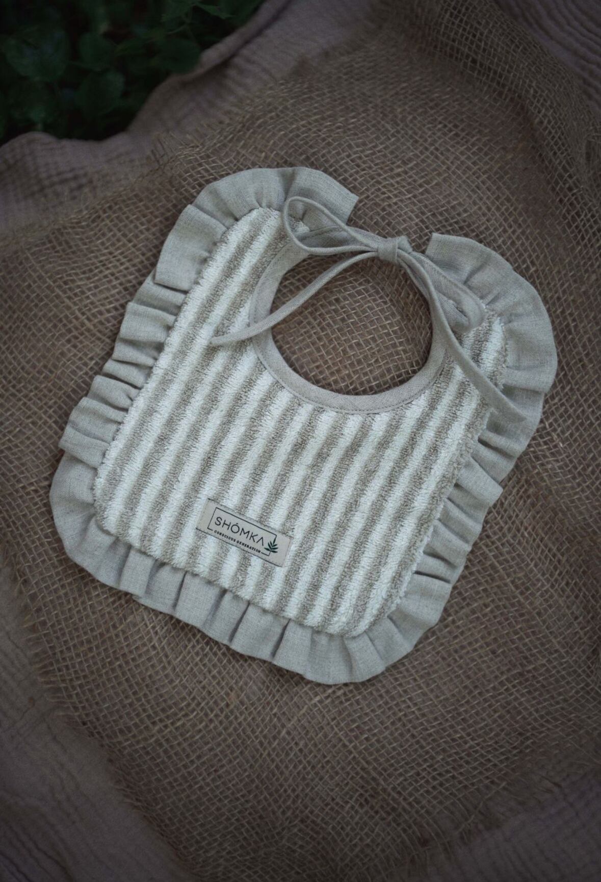 【予約】SHOMKA LINEN BABY BIB “STRIPED CLASSIC“♡