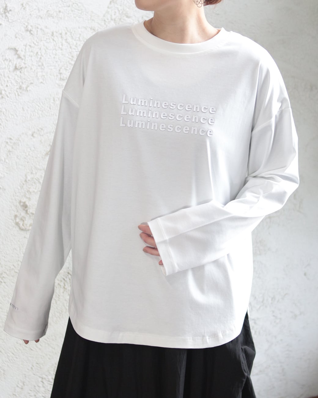 hunch】静電気防止 やわもちヤーン オーバークルーネック (250961