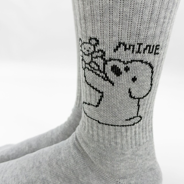 【matsui】SOCKS ライトグレー リブソックス