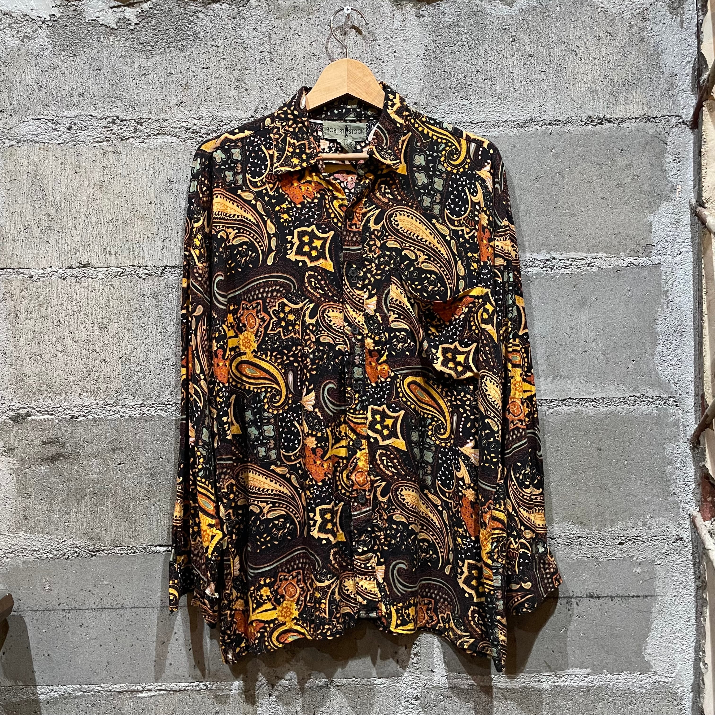 70s USA製 Hilton ヒルトン ボーリングシャツ XL ネイビー ビール