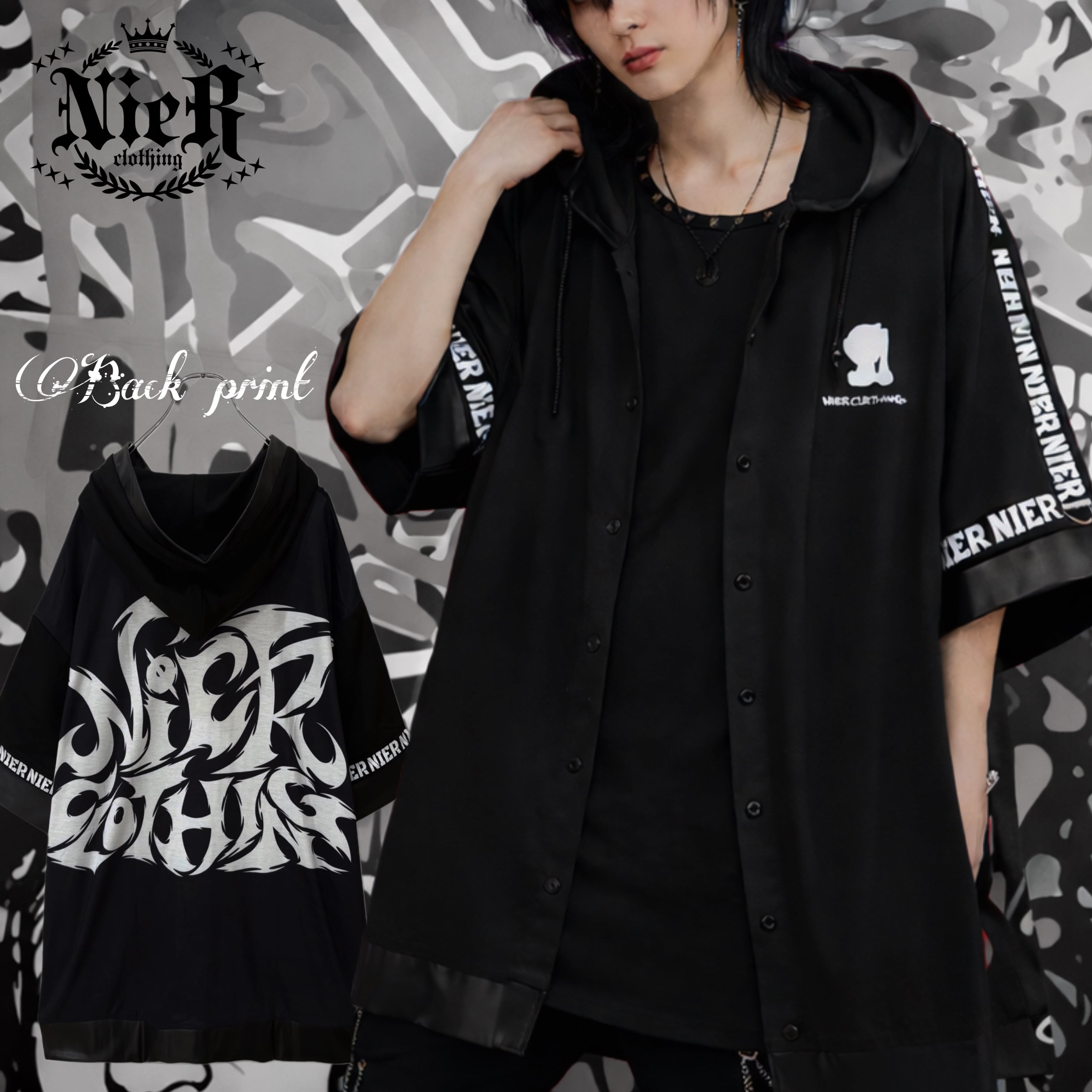 NieR ソウルドアウト品 BIG SIZE BICOLOR ZIP OUTER【DESIGN刺繍】 97dde16d97703072b3ae7631e25fa6