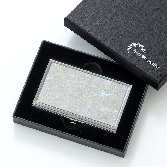 天然貝 名刺カードケース（星のかけら｜白蝶貝）シェル・螺鈿アート｜ギフト・プレゼントにおすすめ