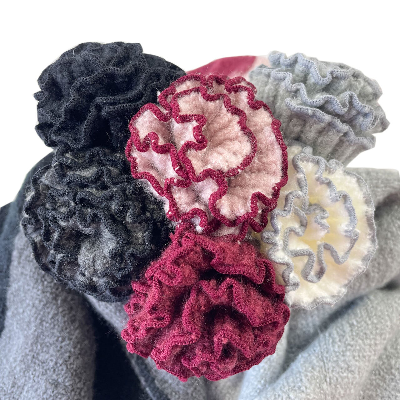 モチーフ付きネックウォーマー バイカラー 日本製 差込マフラー ミニ