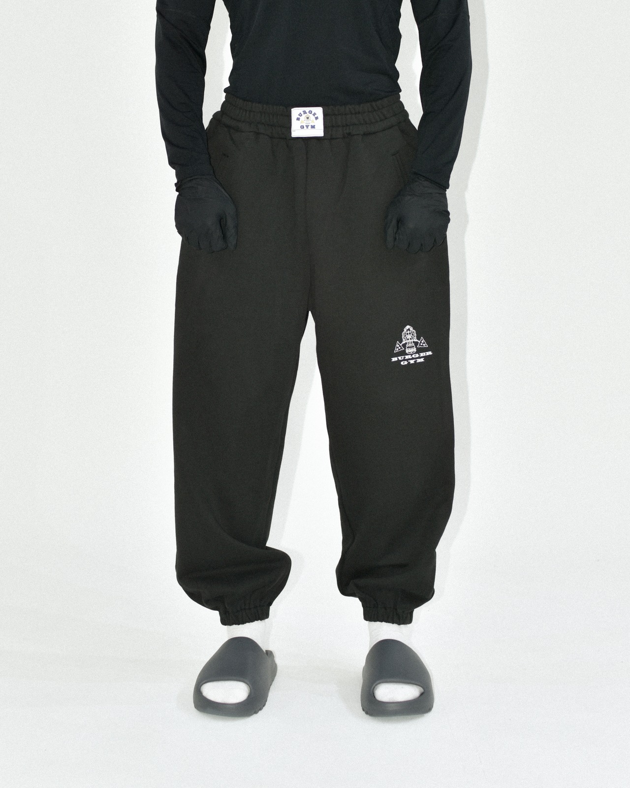バーガージムスウェットロングパンツ ブラック