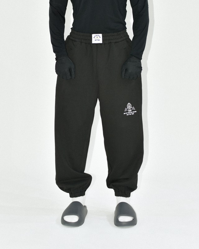 バーガージムスウェットロングパンツ ブラック