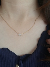 SS マグネットジルコンプレートネックレス