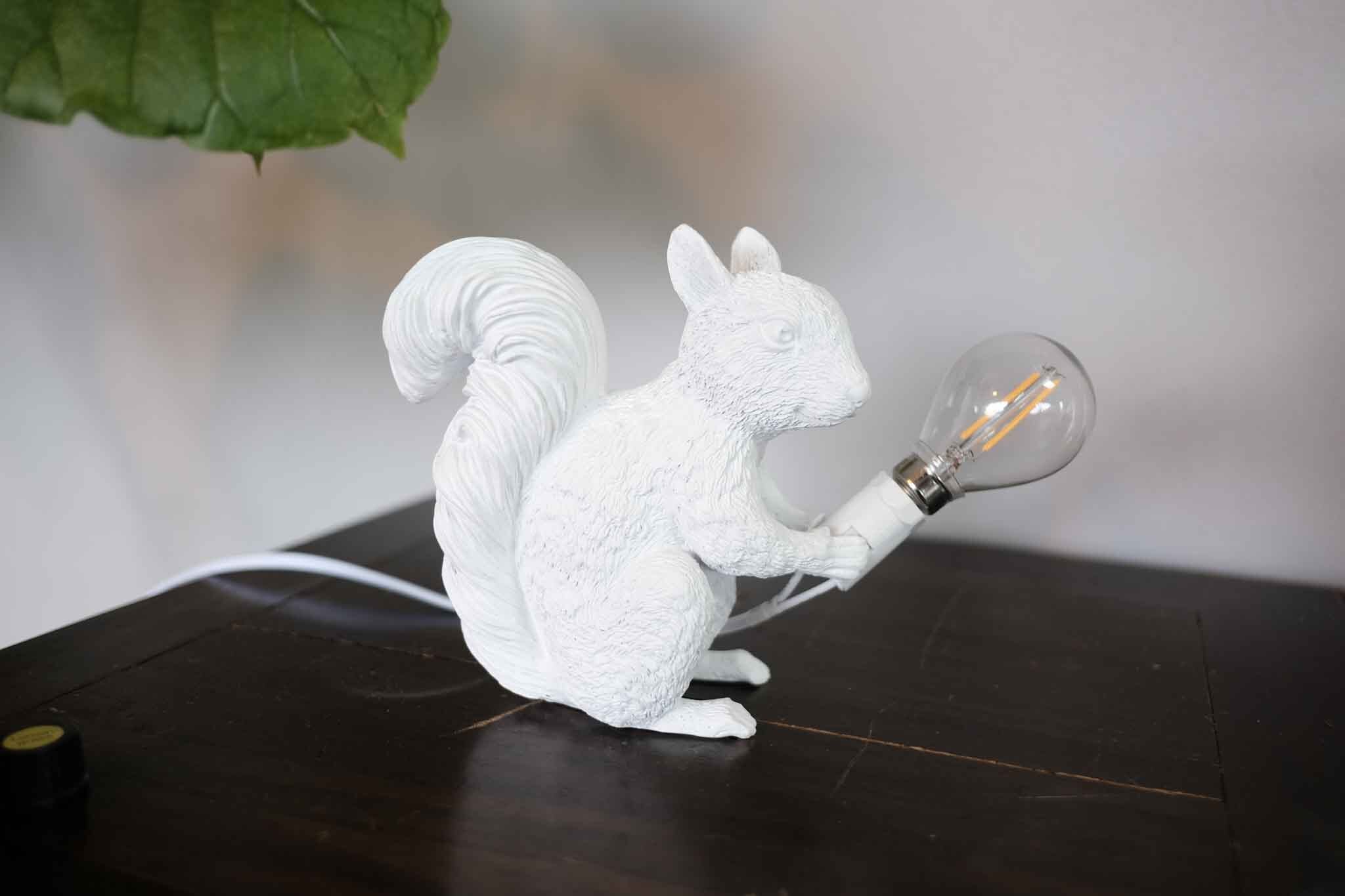 動物ランプ【リス】電線あり ゴールド/マットホワイト クリスマス