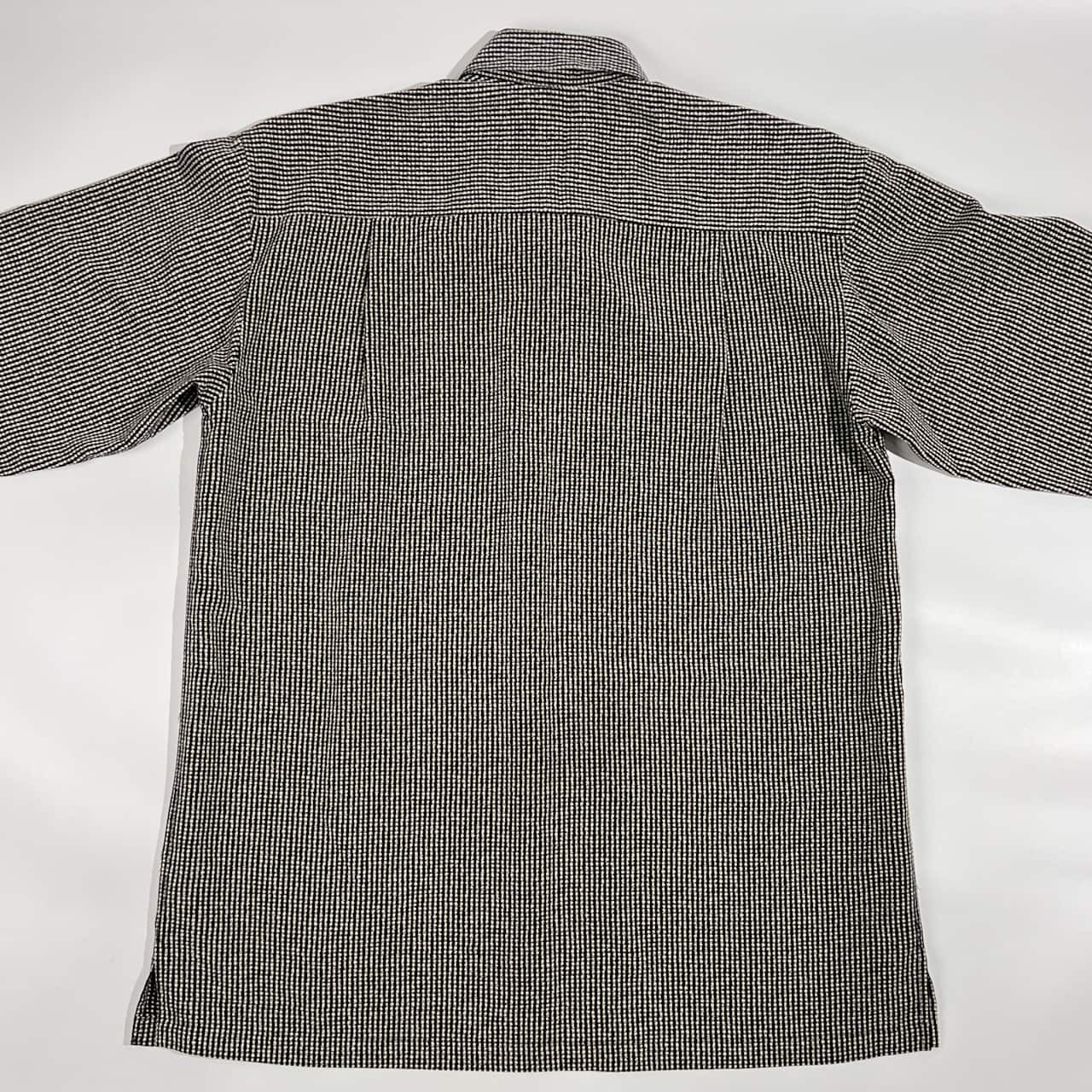 PAGELO パジェロ ストライプ風 BD ボタンダウン 長袖 シャツ M/ブラック系 メンズ