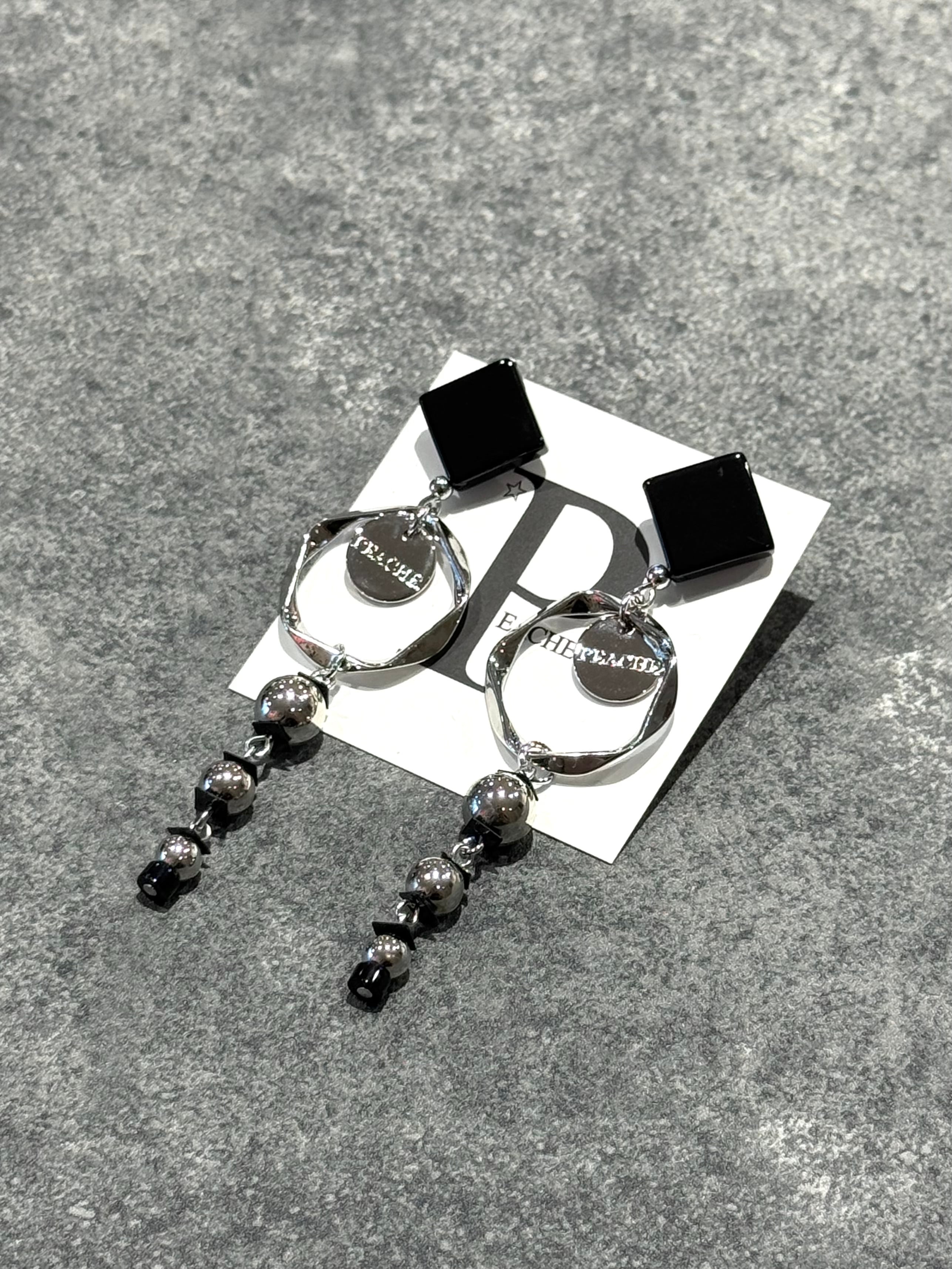 onyx silver circle drop spangle dot mix
