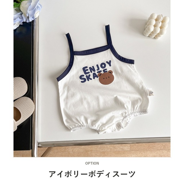 【BABY】ジョイクッキーくまキャミソールロンパース - 3