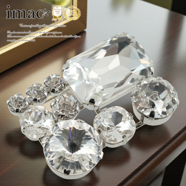 ブローチ ラインストーン クリアカラー ジオメトリック br131964【イマックジュエリー公式】