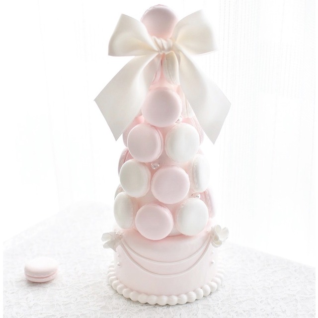 macaron tower / s (pink × white)