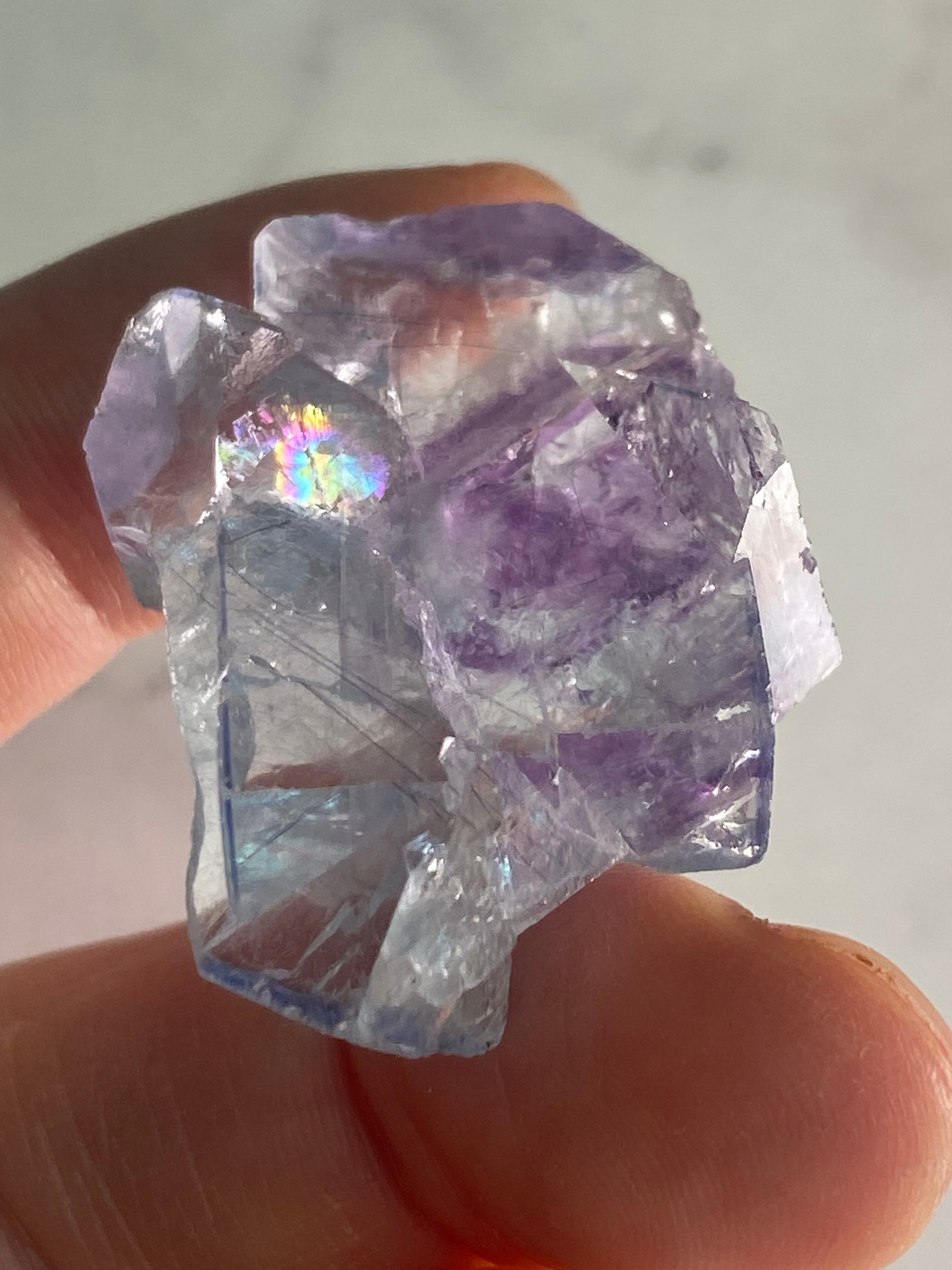 30g】ヤオガンシャン産 クリアブルーフローライト 煙水晶共生 【公式通販】