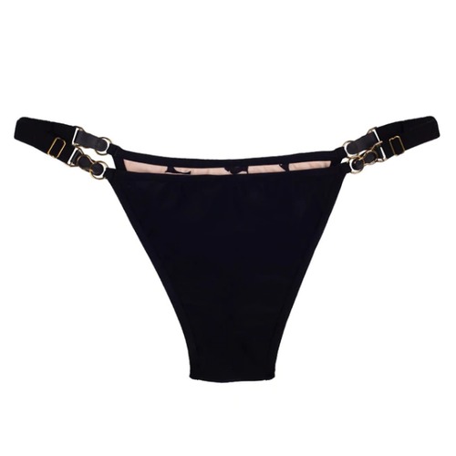 Ilona Reversible Bikini Bottom - Black + Cat