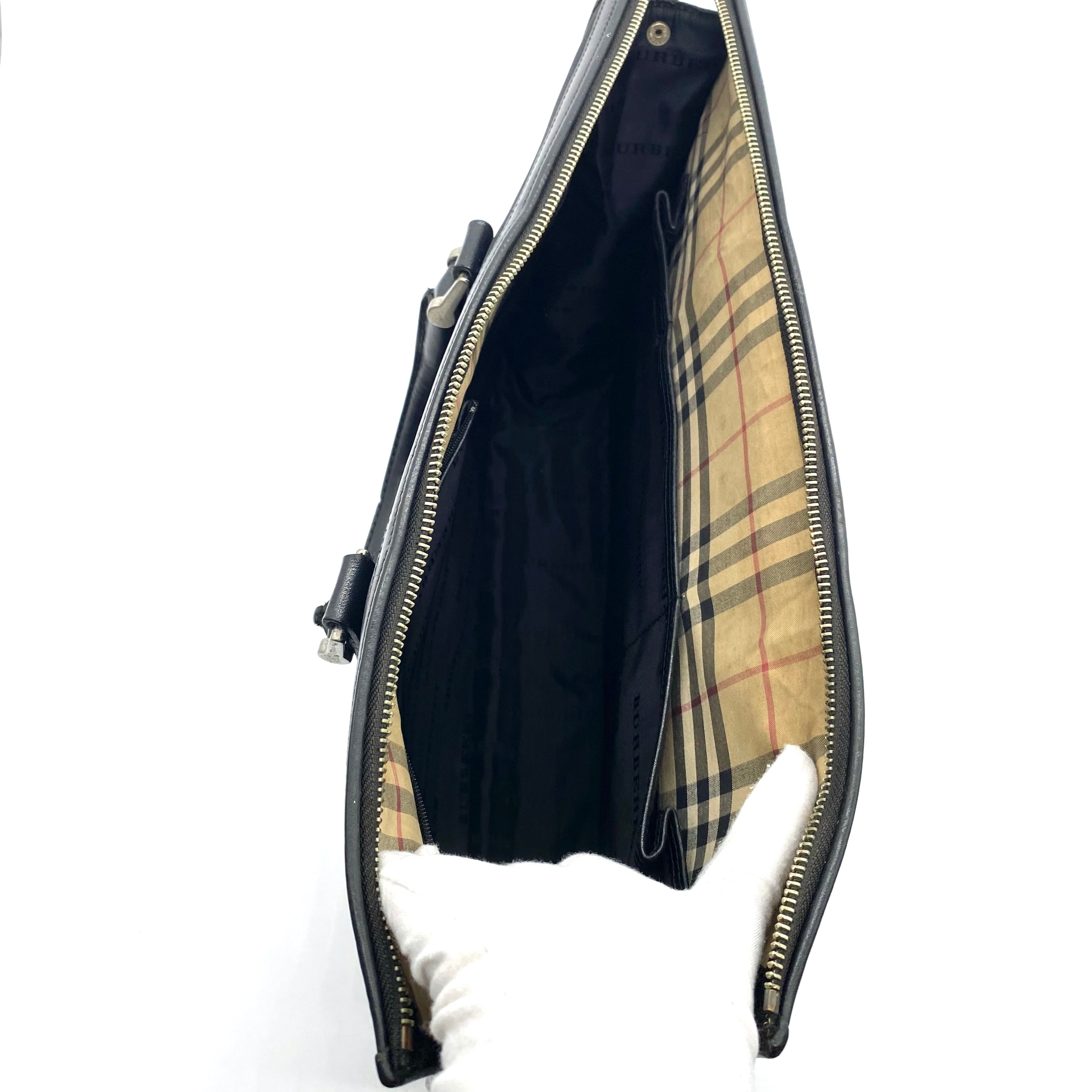 BURBERRY ビンテージ ビジネスバッグ ストライプ Vintage Burberry Business Bag Black / ヴィンテージ バーバリー