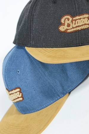 MOCO LOGO SUEDE PEAK WASHED CANVAS SNAPBACK [BLACK]