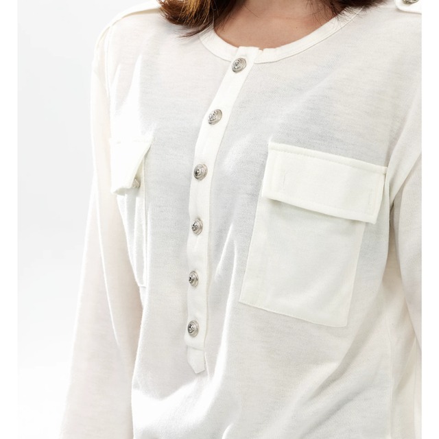 double-pocket front-button tee　ダブルポケットフロントボタンティー　J2124