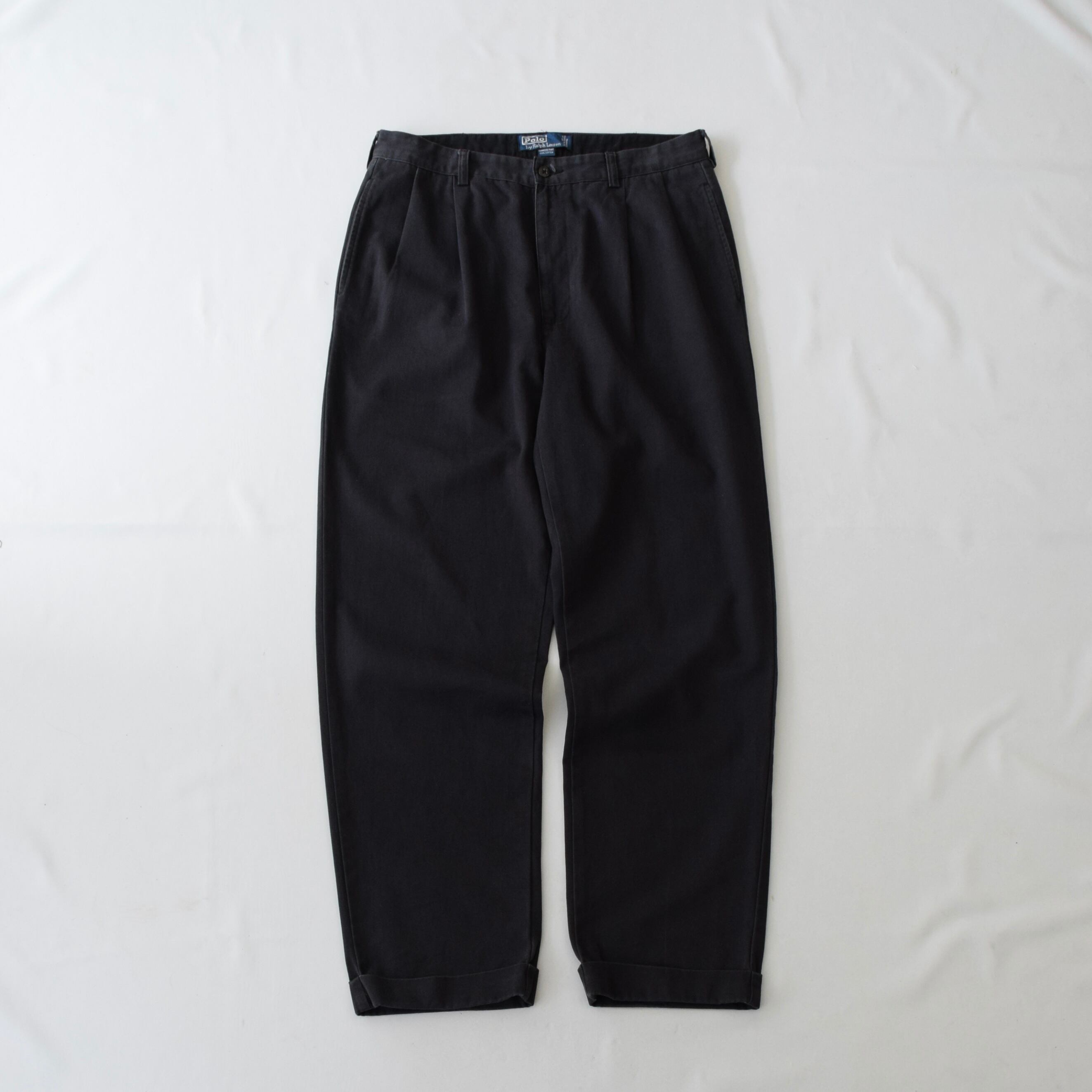 90's~ Polo by Ralph Lauren チノパンツ メンズ W34 L32 ブラック