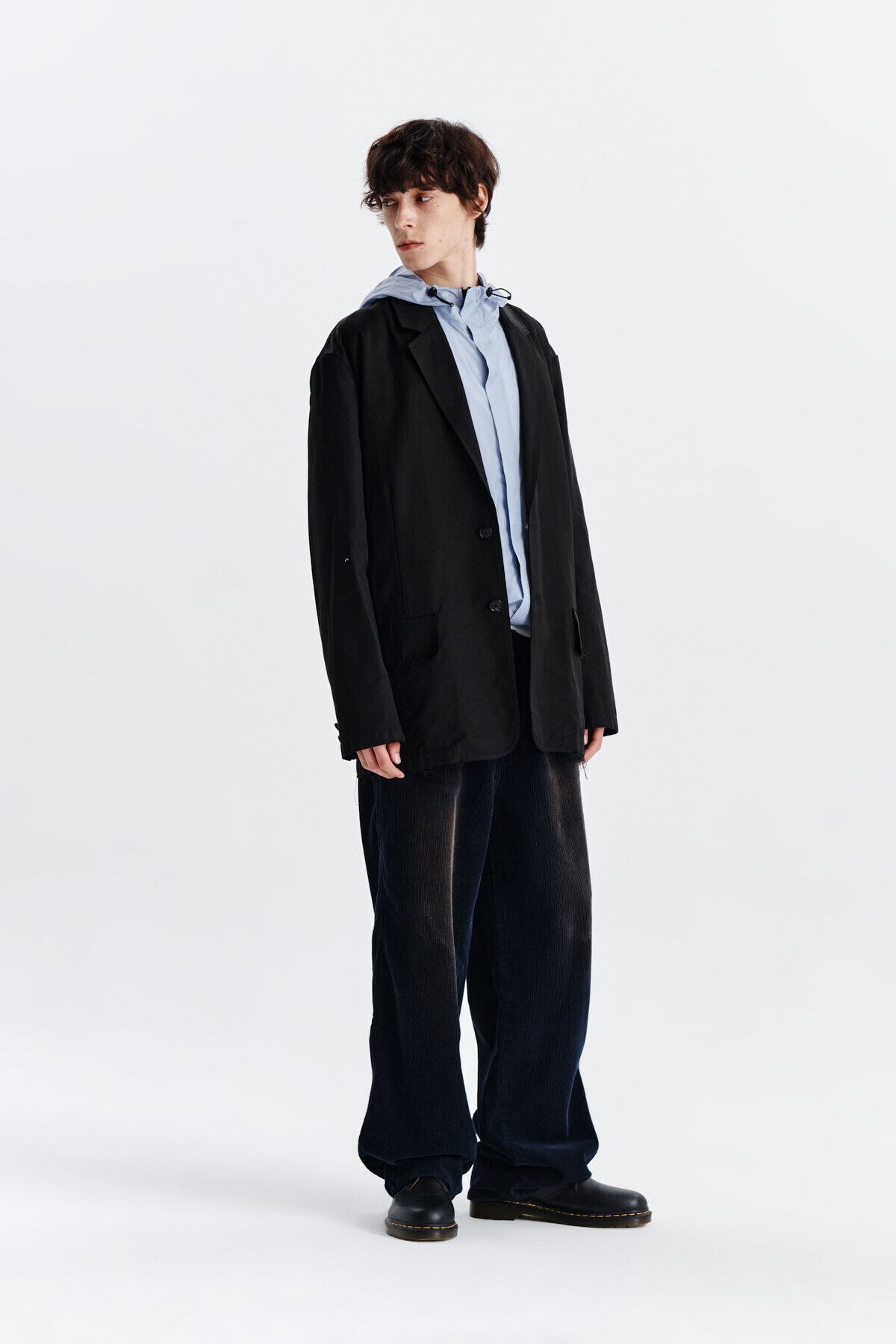 Matin Kim] ROUGH DETAIL SINGLE JACKET FOR MEN IN BLACK 正規品 韓国