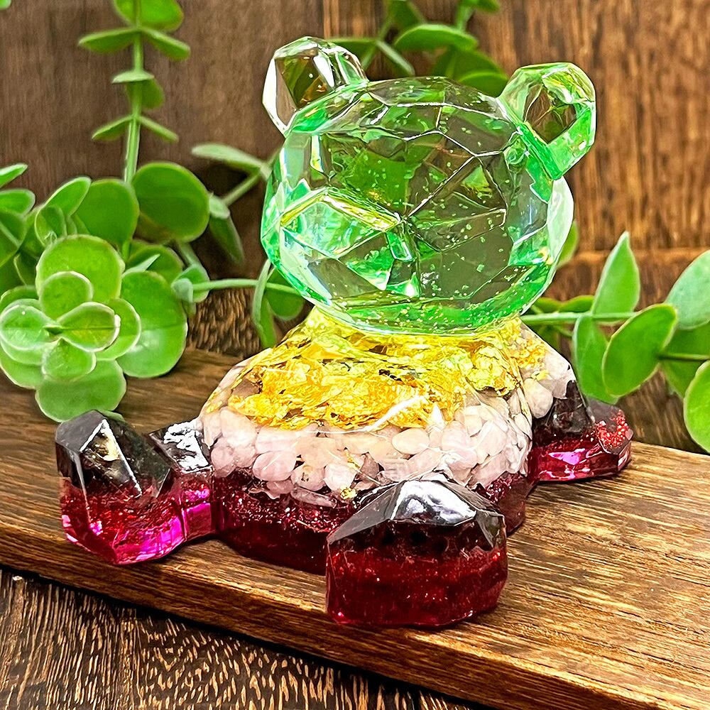 BIGなクマのオルゴナイト クンツァイト&ガーネット