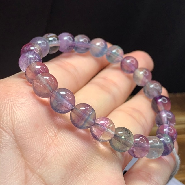 f101多彩な色合い☆グラデーションフローライトブレスレット