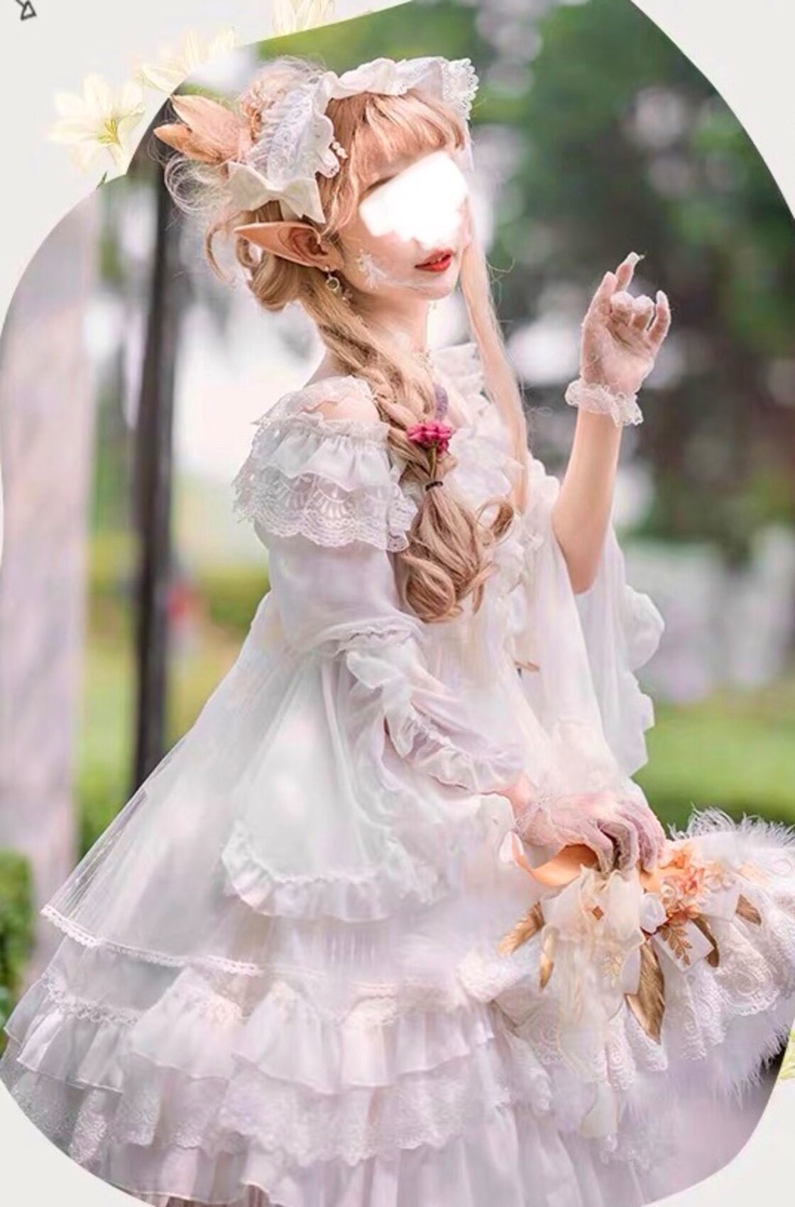 ロリータ 姫袖 ブラウス ショート丈 2way 長袖 3color | Pay ID