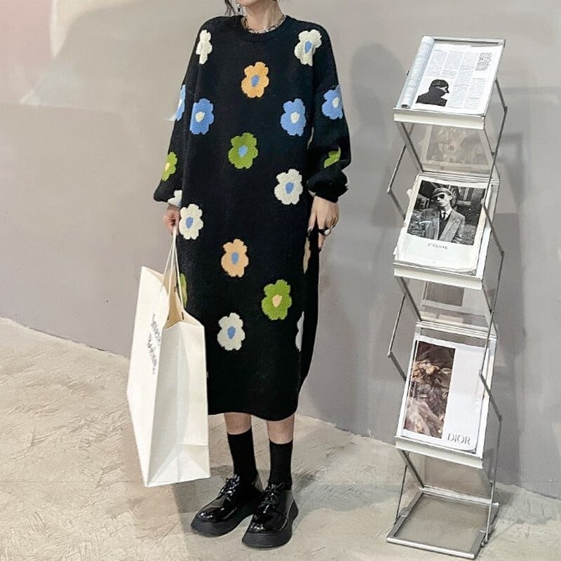 フラワーニットワンピース ON0183