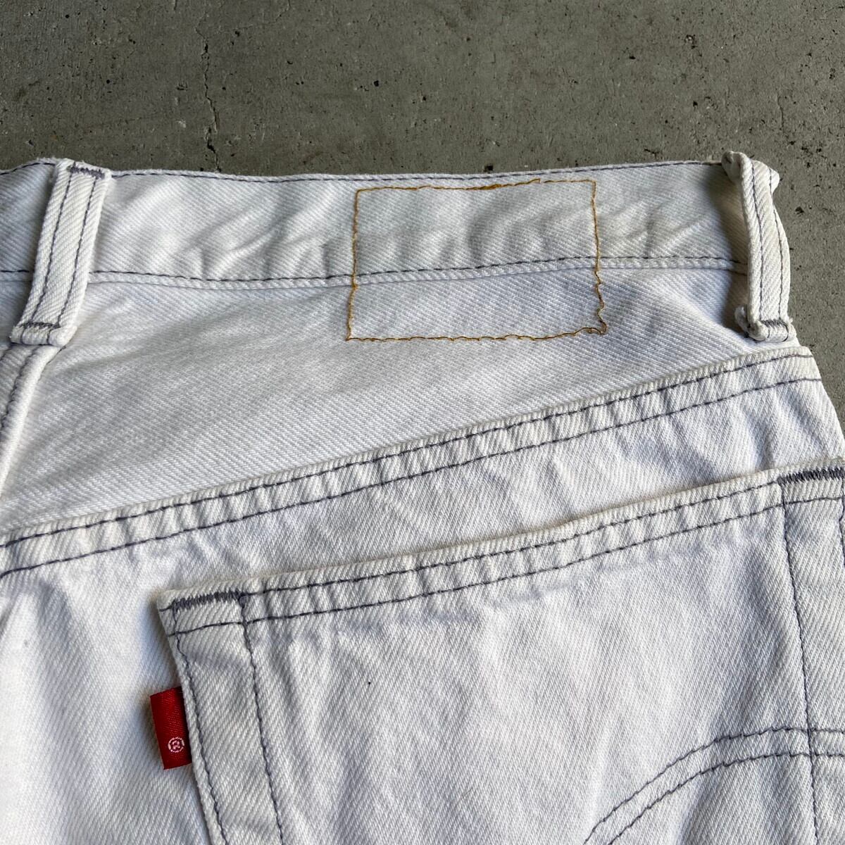 90s USA製 Levi's リーバイス 501 ブリーチ 白 赤文字 35