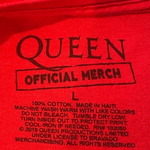 【QUEEN】オフィシャル バンドTシャツ ロックTシャツ フォトプリント ロゴ Lサイズ us古着