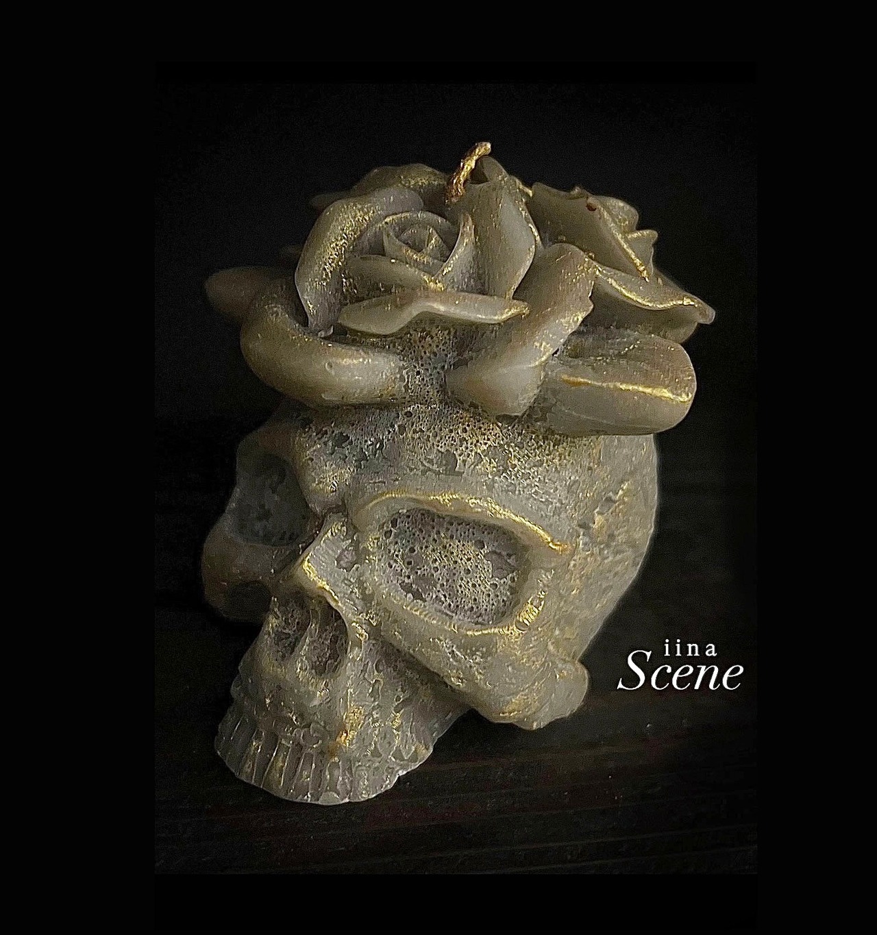 BLABK 銅器のような黒い骸骨キャンドル