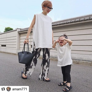 【amam771　SELECT】&【AMBASSADOR　SELECT】ニュアンス柄ドロストワイドパンツ　A0472