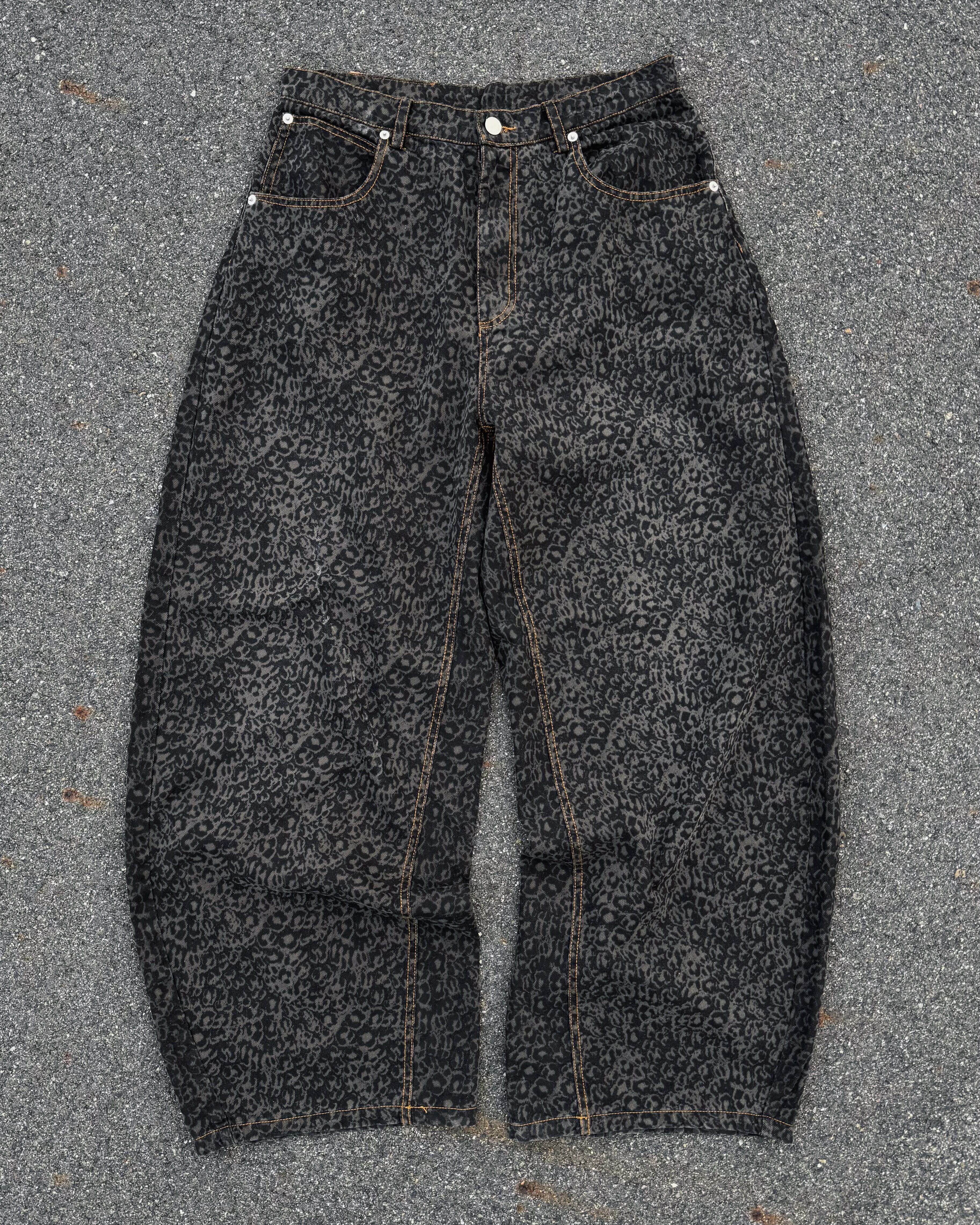 leopard denim black 再販 (LT-003) | little36