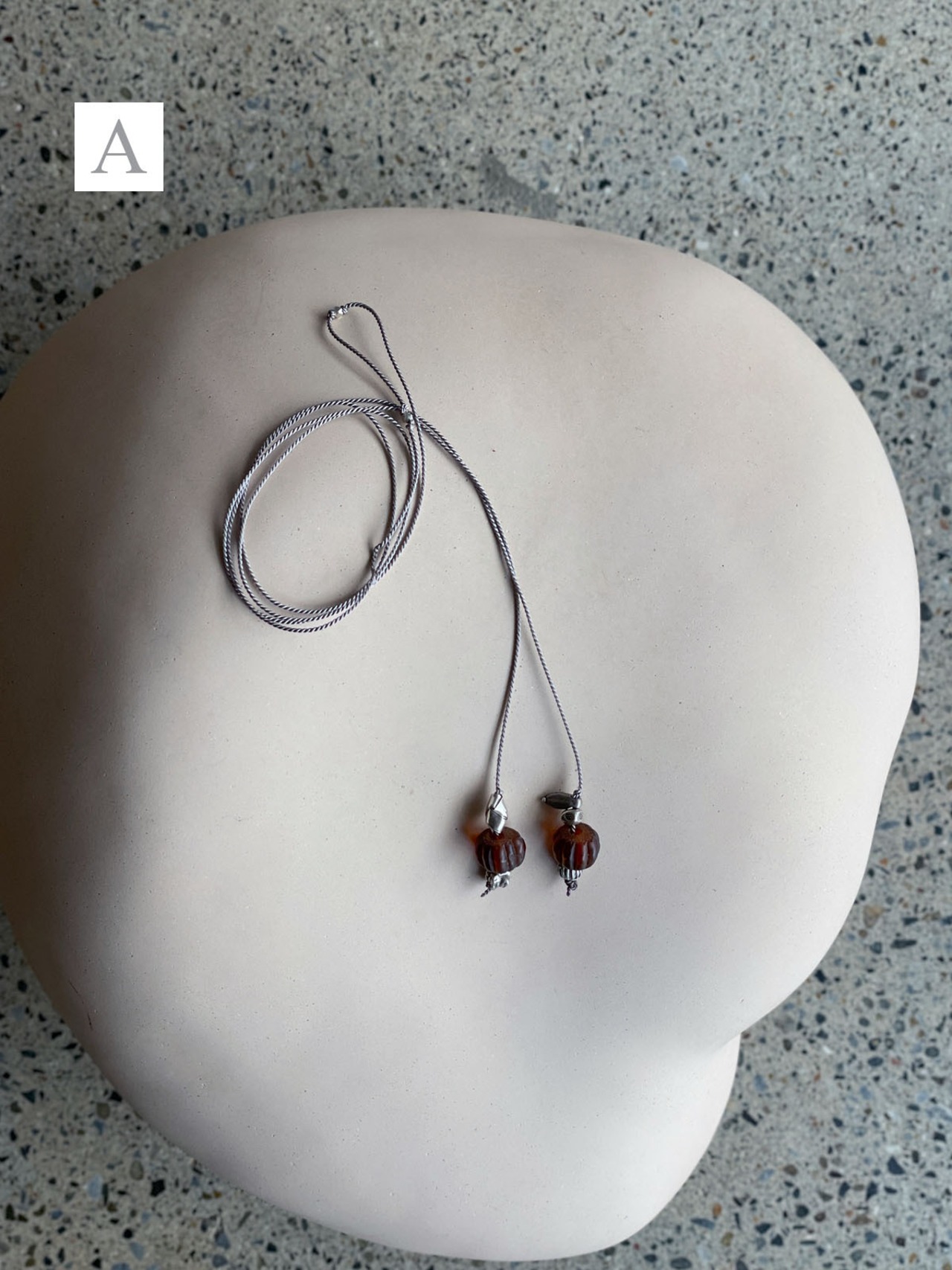 tay original／Silk code beads necklaces（brown）