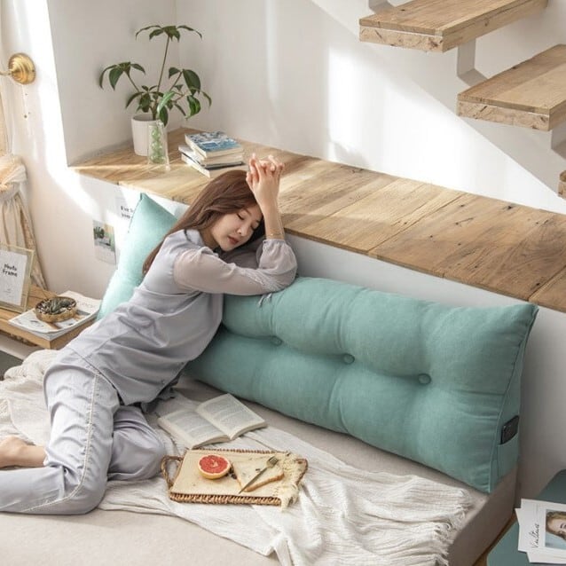 ヘッドボード ベルベット 三角 ふわふわ ベッド クッション 100cm