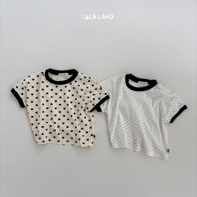 【取寄】lalaland|heart dot t-shirt|ハートドットTシャツ|XS-XL|kids|26 summer