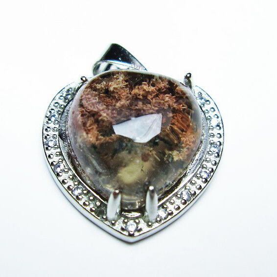 ガーデンクォーツ ペンダント ハート 一点物 メール便可 [M便 1/20] 112-7908