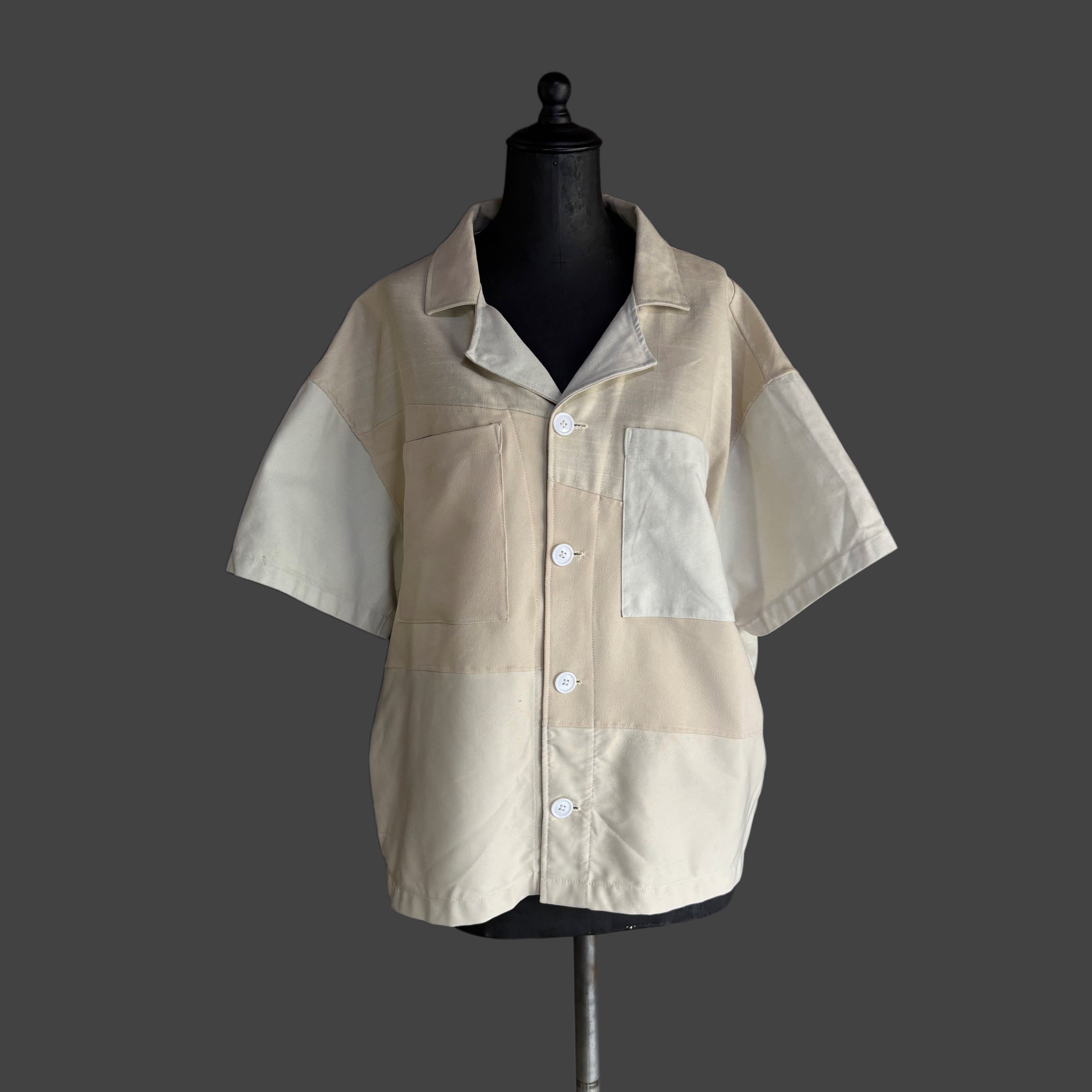 Rebuild Slacks Open Collar Shirt - Ivory