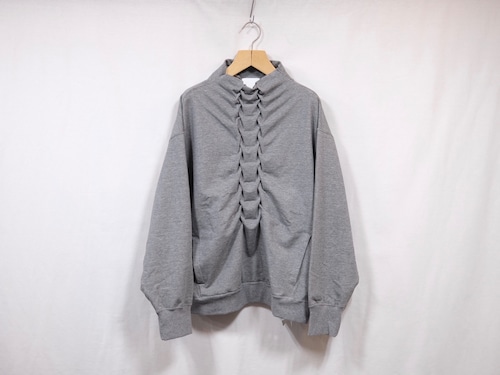 WHOWHAT”SPINAL SWEAT<BOTTLE NECK>HEATHER GRAY”