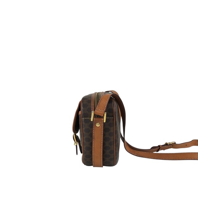 CELINE セリーヌ マカダム ショルダーバッグ ブラウン ブラゾン型押し PVC vintage ヴィンテージ オールド aj8afn