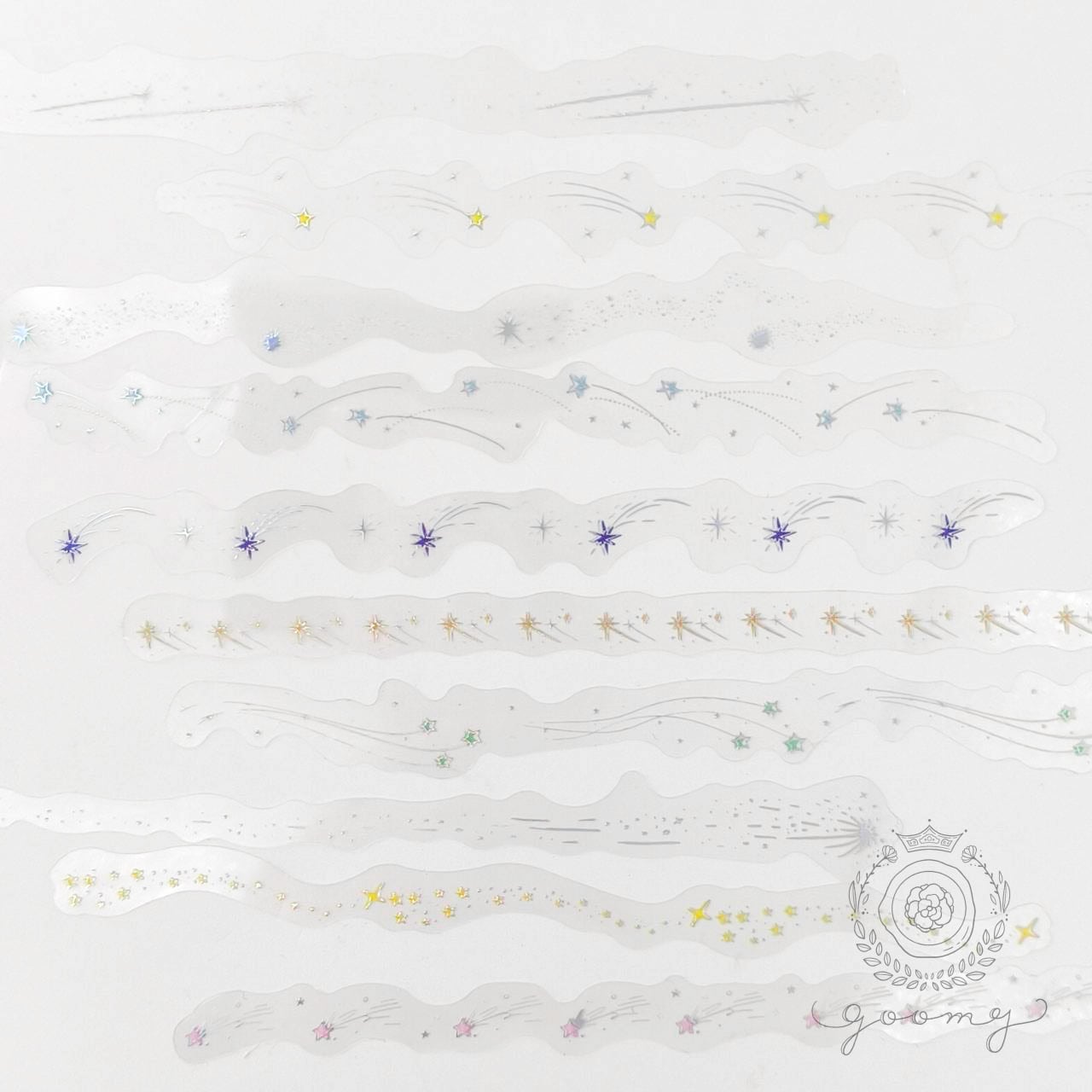 銀箔押し星柄シール 3 <S1244>