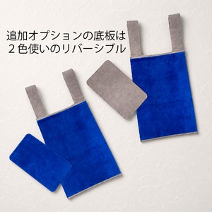 本革ソフトスエードの軽くやわらかなマルシェバッグ コバルト×グレー