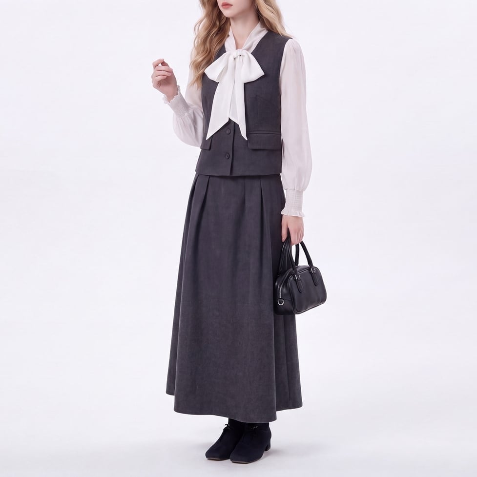 tops vest skirt set up / l0923
