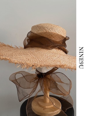 ciffon cute straw-hat【NINE7820】