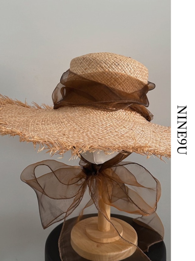 ciffon cute straw-hat【NINE7820】